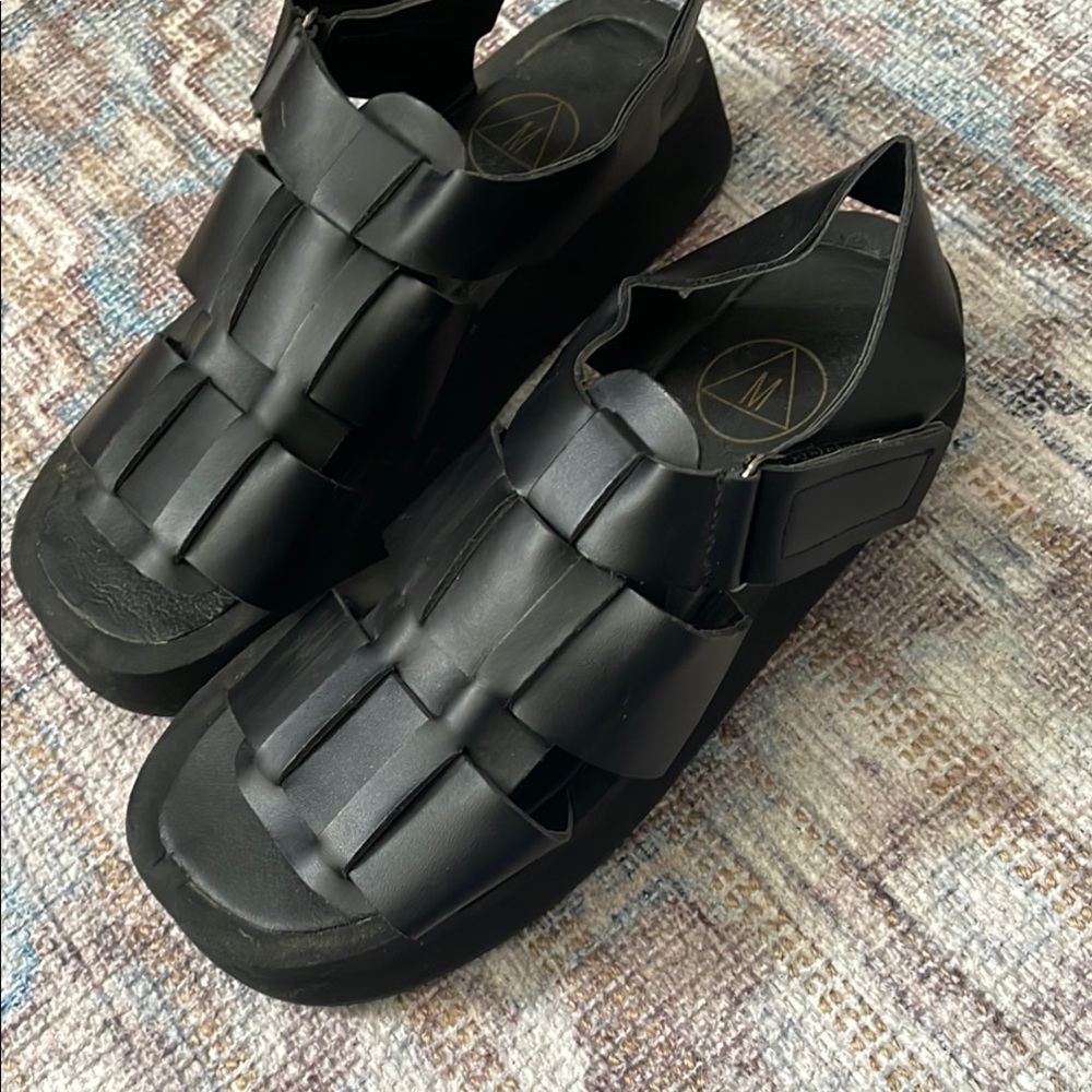 Faux Leather Fisherman Sandals